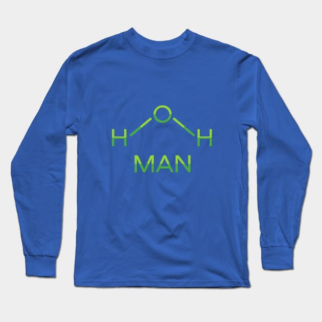 H2O Man Aqua Man Water Man Science Geek Long Sleeve T-Shirt by Popculture Tee Collection